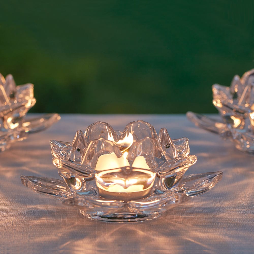 Set of 12 Flower Votive Holders Gift Favor